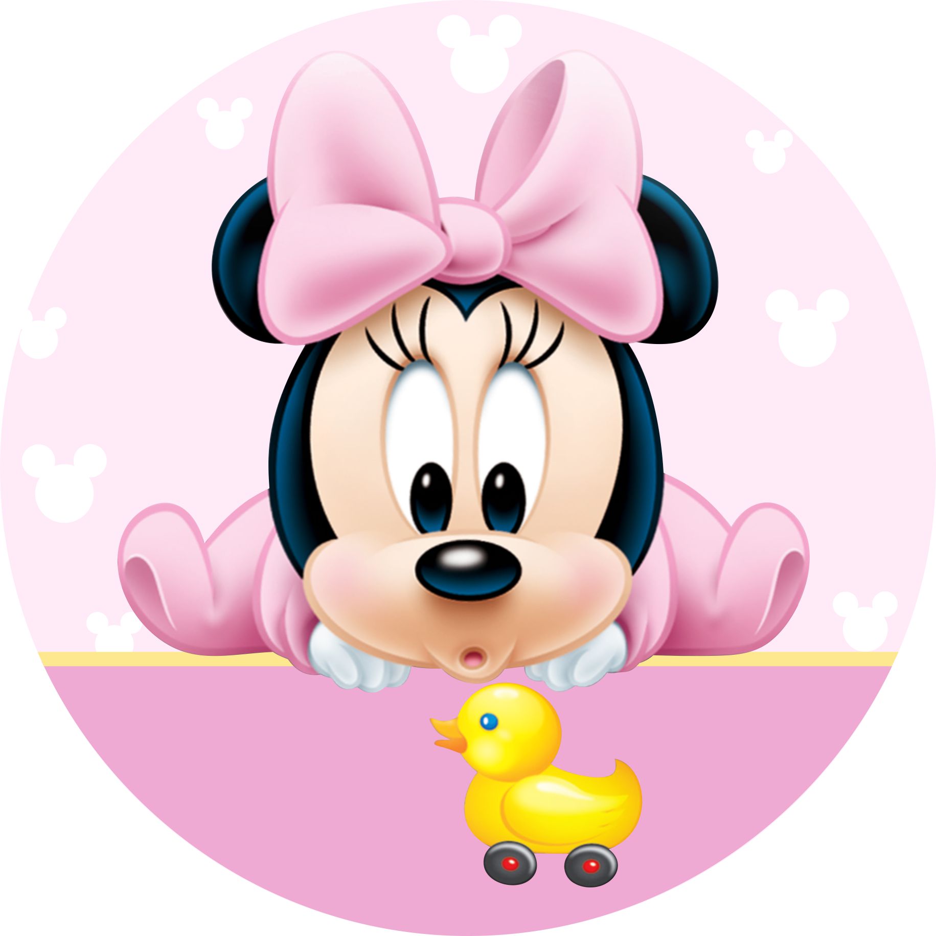 Painel Tecido Redondo Minnie Baby